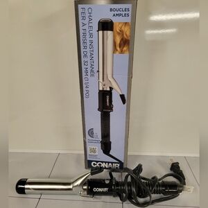 Conair Curling Iron Instant Heat Silver and Black New Opened Box